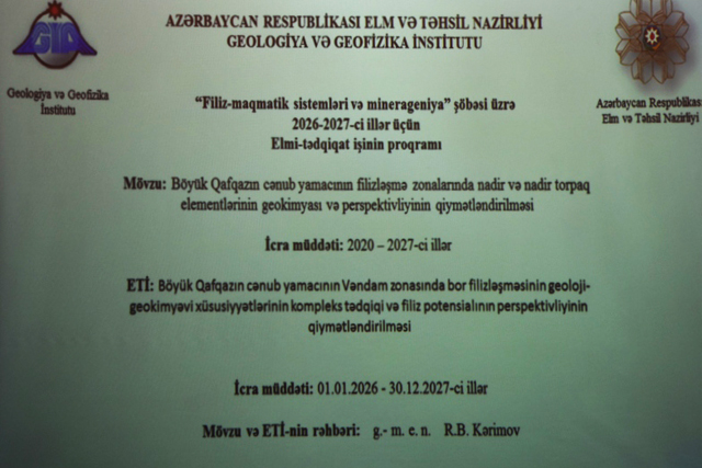 GEOLOGİYA VƏ GEOFİZİKA İNSTİTUTUNUN ELMİ ŞURASINDA BİR SIRA MÜHÜM MƏSƏLƏLƏRİN MÜZAKİRƏSİ KEÇİRİLİB