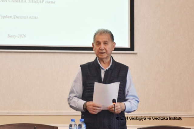 GEOLOGİYA İNSTİTUTUNDA MÜTƏXƏSSİSLƏR ŞURASININ VƏ ÜMUMRESPUBLİKA ELMİ SEMİNARININ BİRGƏ İCLASI KEÇİRİLİB