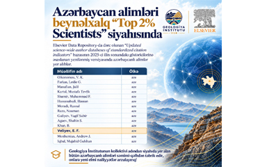 AZƏRBAYCAN ALİMLƏRİ BEYNƏLXALQ “TOP 2% SCİENTİSTS” SİYAHISINDA